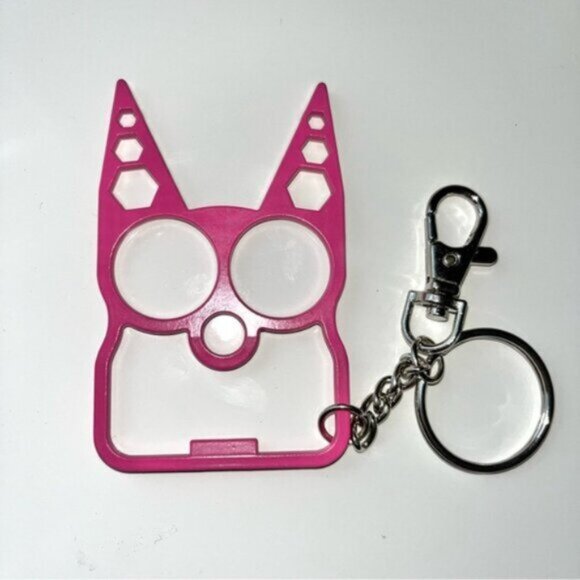 Fuchsia Cat Self Defense Keychain - Picture 2 of 6